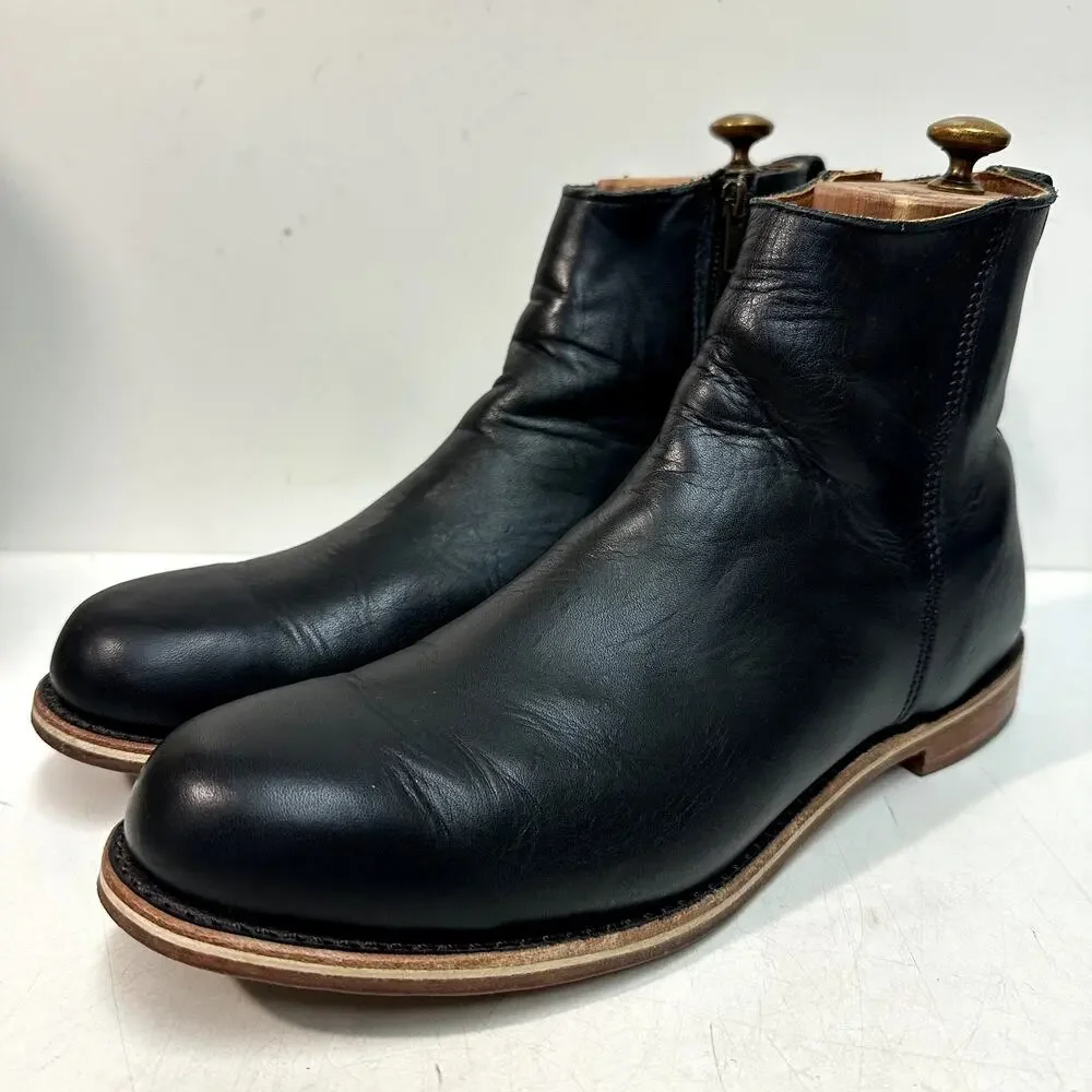 EUC Rancourt & Co. x Helm Pablo Boot Zipper Moto Made in Maine USA 11.5 D